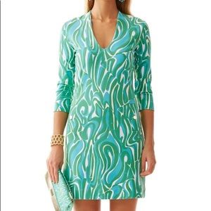 Charlena Deep V-Neck Knit Shift Dress